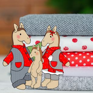 Набор КОМБО Семья Лошадок (красно-серый)