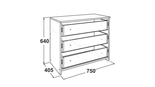 Комод - 5 (Фант) Дуб золотистый/Графит