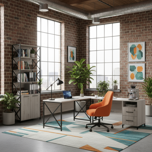 ЛОФТ-1 Стол рабочий (1200х600х750 мм) Дуб Канадский / Белый