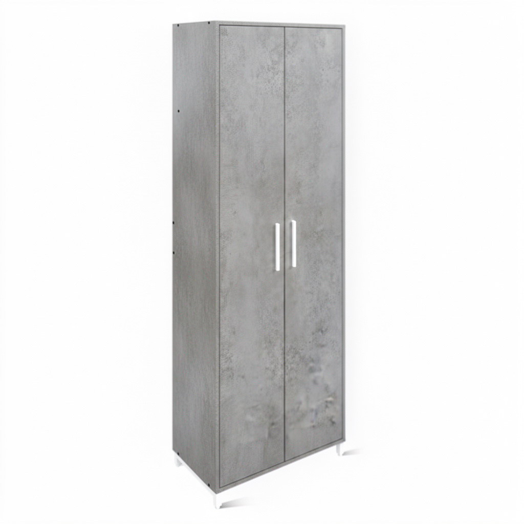 ЛОФТ-11 Шкаф для одежды (660х370х1900 мм) Бетон / Белый