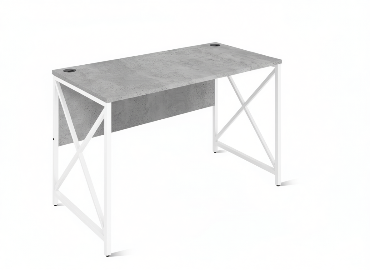 ЛОФТ-2 Стол рабочий (1350х600х750 мм) Бетон / Белый