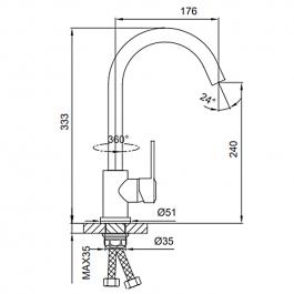 Mətbəx Kranı Antrasit rəng Frud R052 R42052-11-01