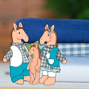 Набор КОМБО Семья Лошадок в Голубом