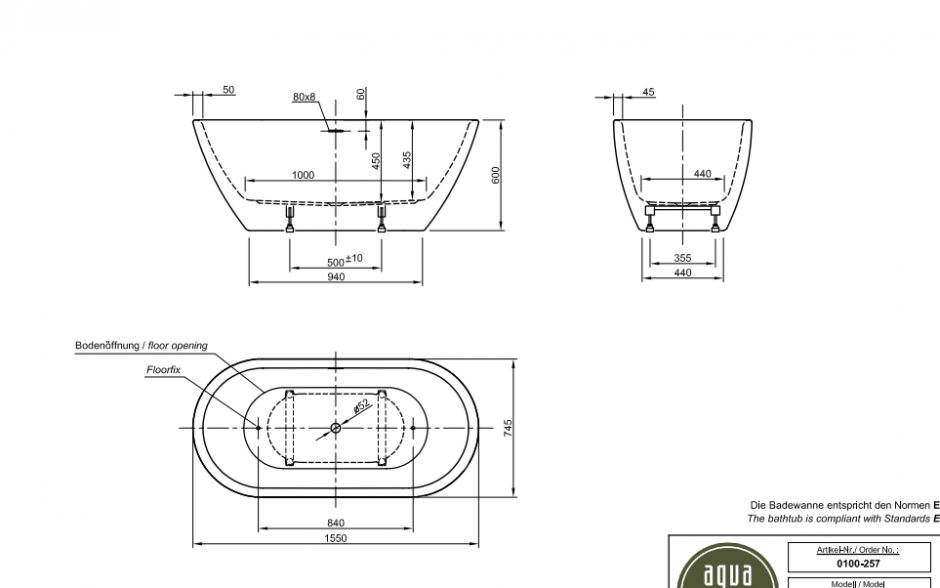 Ванна акриловая Knief Form XS 0100-257 155х75 ФОТО