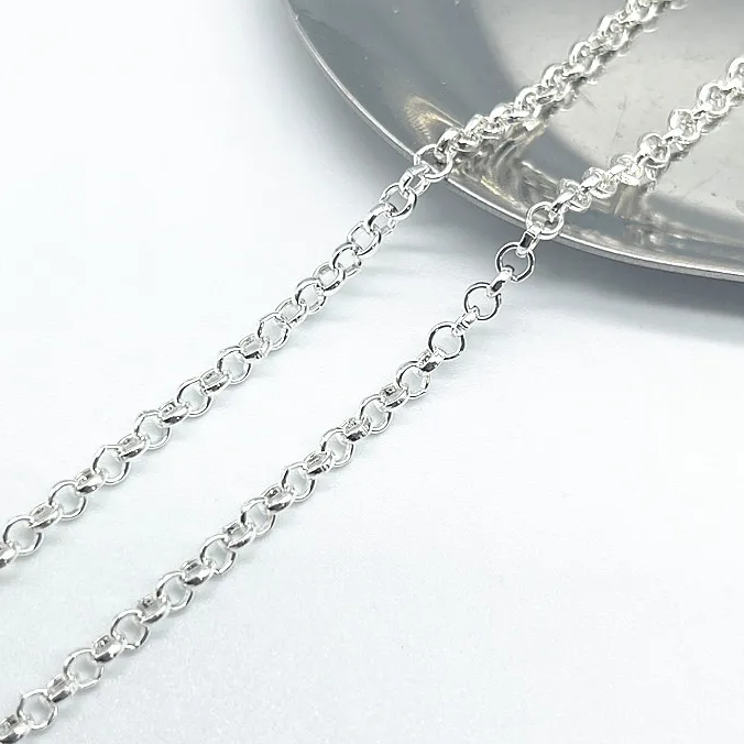 Цепь металлическая для бижутерии  Якорная 3 мм 0,9 метра в упаковке Разный цвет металла (CBS-HW.30)