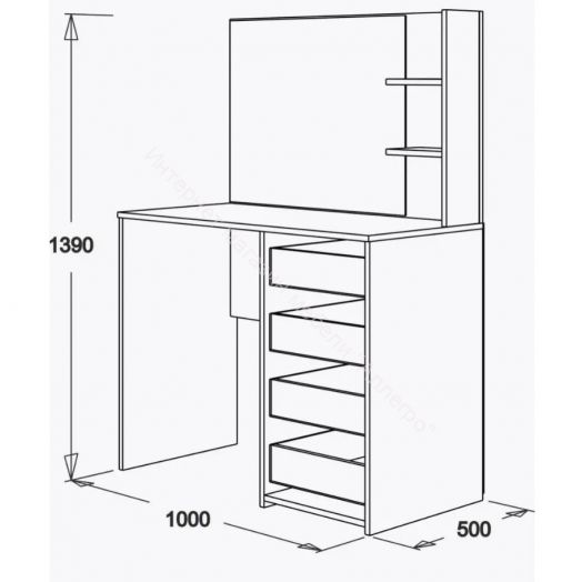 Стол туалетный (Фант) Венге/Млечный дуб