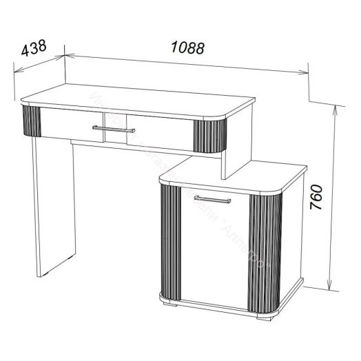 Стол туалетный Ольга 2 Дуб золотистый/Антрацит