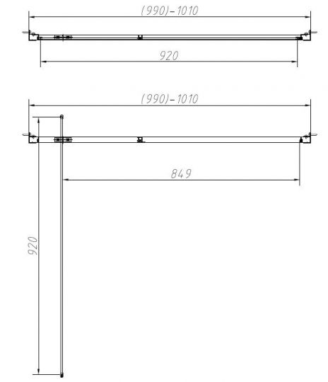 Распашная душевая дверь Vincea VDP-3AL100 100х195 см схема 3