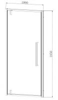 Распашная душевая дверь Vincea VDP-3AL100 100х195 см схема 2