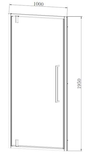 Распашная душевая дверь Vincea VDP-3AL100 100х195 см схема 2