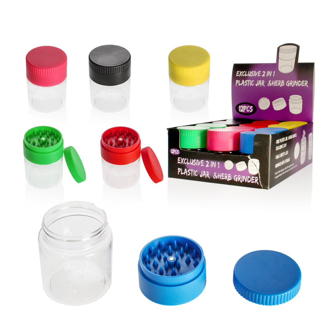 Пластиковый Гриндер + Банка для хранения Grinder Jar