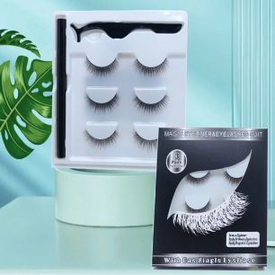 Ресницы  многоразовые с пододкой магнитной фломастером 3 пары