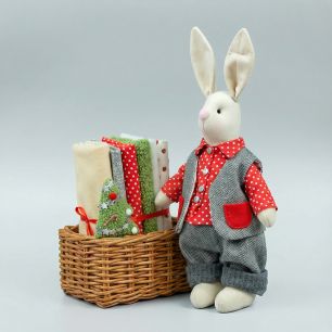 Набор Зайц Мальчик в красно-сером