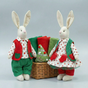 Набор КОМБО Зайцы в красно-зеленым