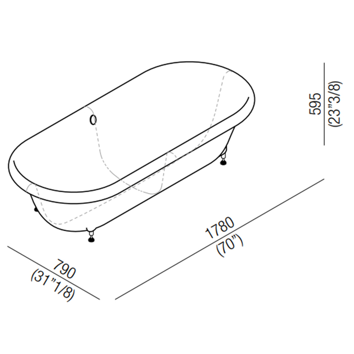 Овальная встраиваемая ванна Agape Ottocento AVAS0968ZZSP 178x79 см ФОТО