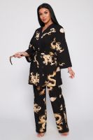 Пеньюар тройка Драконы 929 [черный]