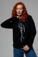 8513/1 Футболка с длинным рукавом женская [черный+freedom]