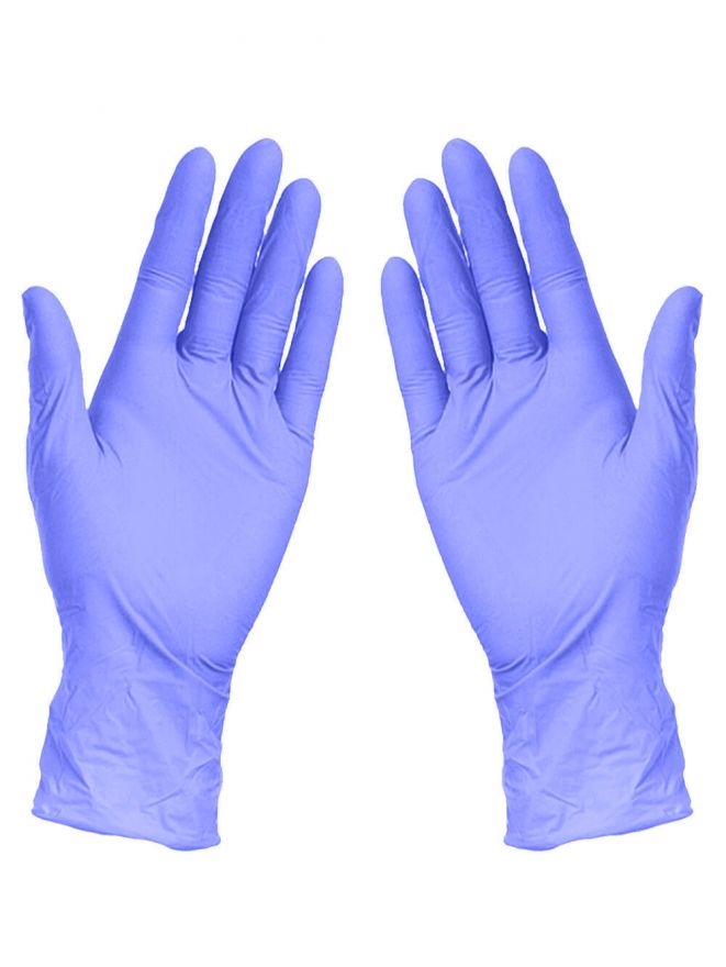 Перчатки нитриловые диагностическтие Blue sail+, 50 пар СИРЕНЕВЫЕ, размер S