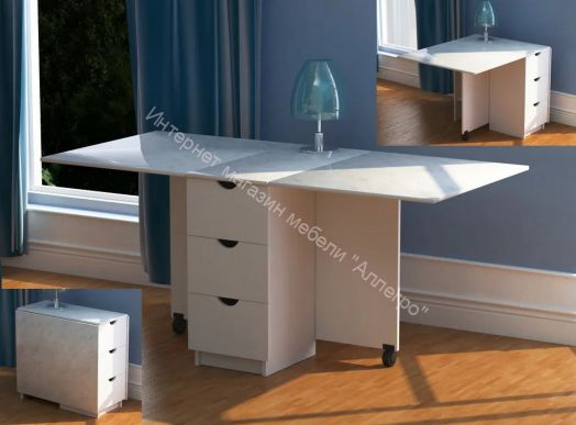 Стол тумба 1 ЛДСП Фант с ящиками Ясень анкор темный