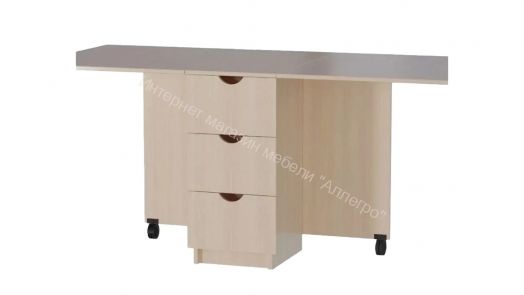 Стол тумба 1 ЛДСП Фант с ящиками Ясень анкор светлый