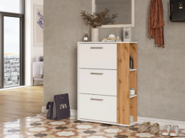 Эрика-1 обувница (ш752*г253*в1060мм) Белый/Дуб вотан