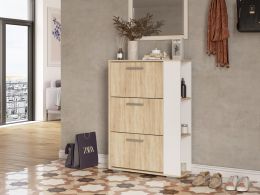 Эрика-1 обувница (ш752*г253*в1060мм) Дуб сонома/Белый