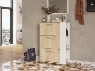 Эрика-1 обувница (ш752*г253*в1060мм) Дуб сонома/Белый