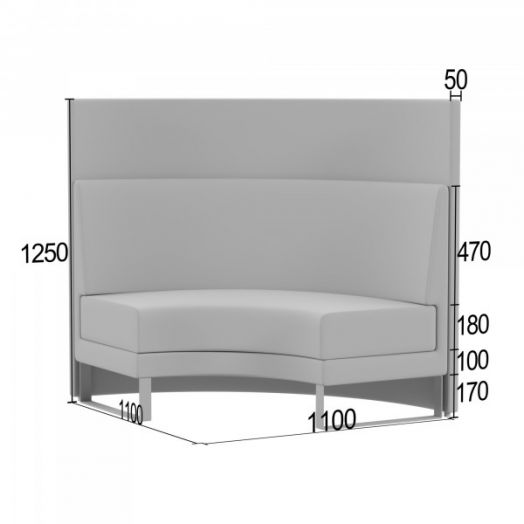 Угловая секция Тэтор-Кафе Б вогнутая