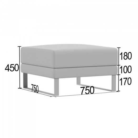 Пуф квадратный Тэтор-Офис