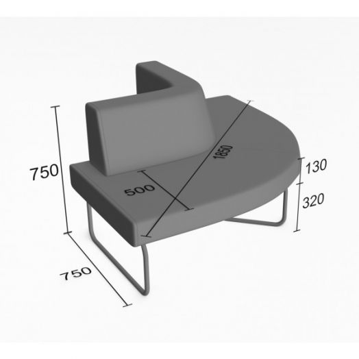 Секция угловая Слендер В 90° выгнутая