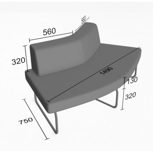 Секция угловая Слендер В 135° выгнутая