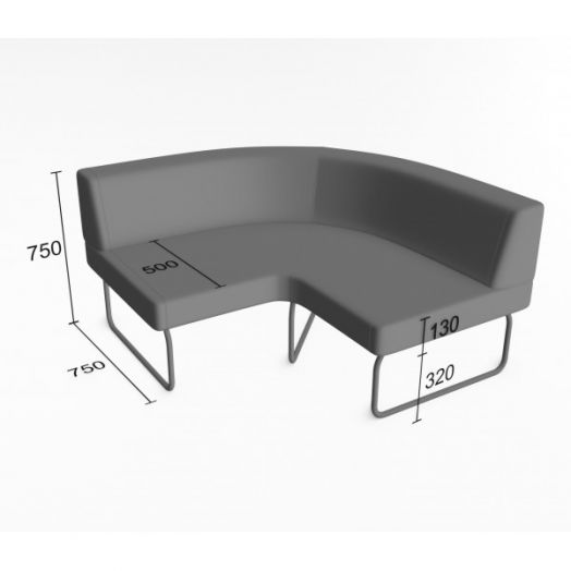 Секция угловая Слендер А 90° вогнутая