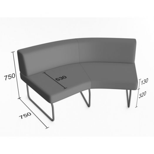 Секция угловая Слендер А 135° вогнутая