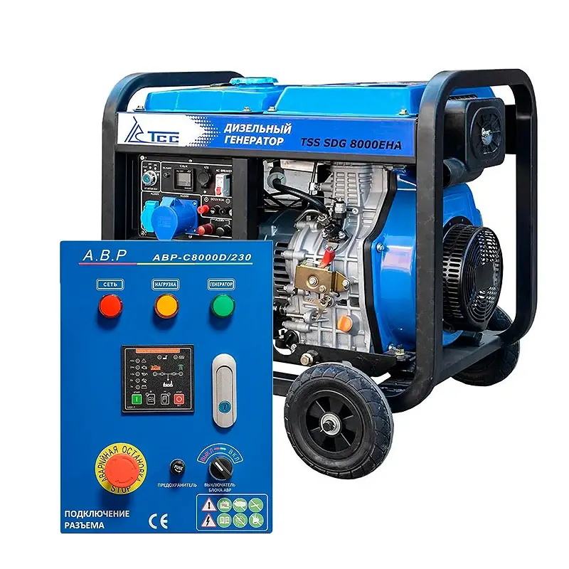 ТСС SDG 8000EHA дизельный генератор с блоком АВР ТСС АВР-С 8000D/230 100050/190137
