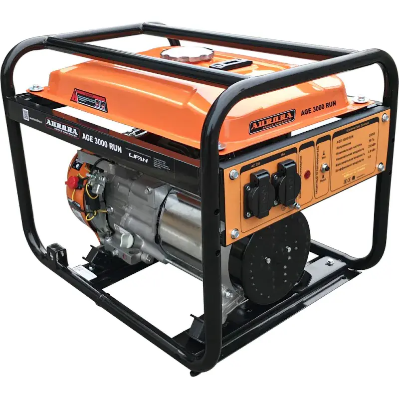 Aurora AGE 3000 RUN генератор бензиновый с увеличенным баком 9 л, 2134114