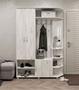 Прихожая Домино,(ш1402*г340*в2050мм) Дуб крафт белый