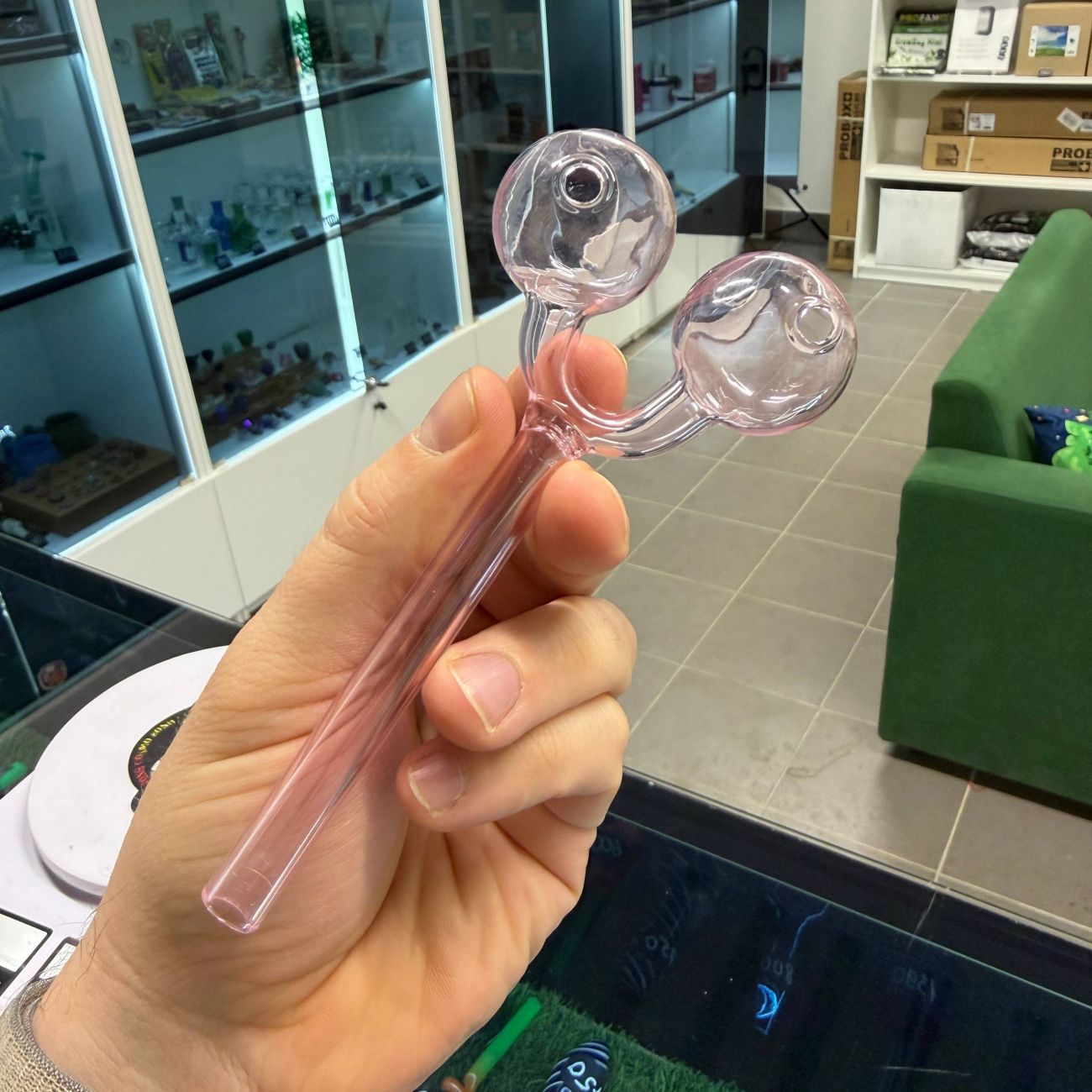 Стеклянная трубка колба Double Ball