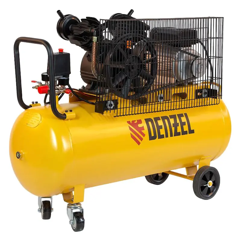 DENZEL BCV2200/100 компрессор воздушный 2.2 квт, ременный привод, 100 литров, 370 л/мин 58110