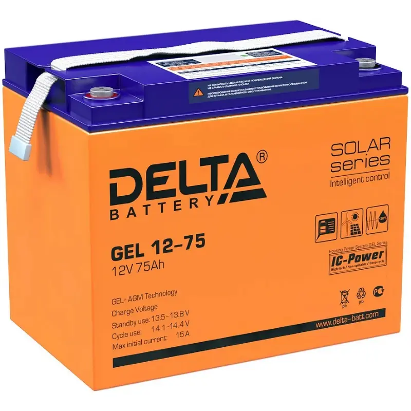 DELTA GEL 12 75 аккумулятор 4614010140011