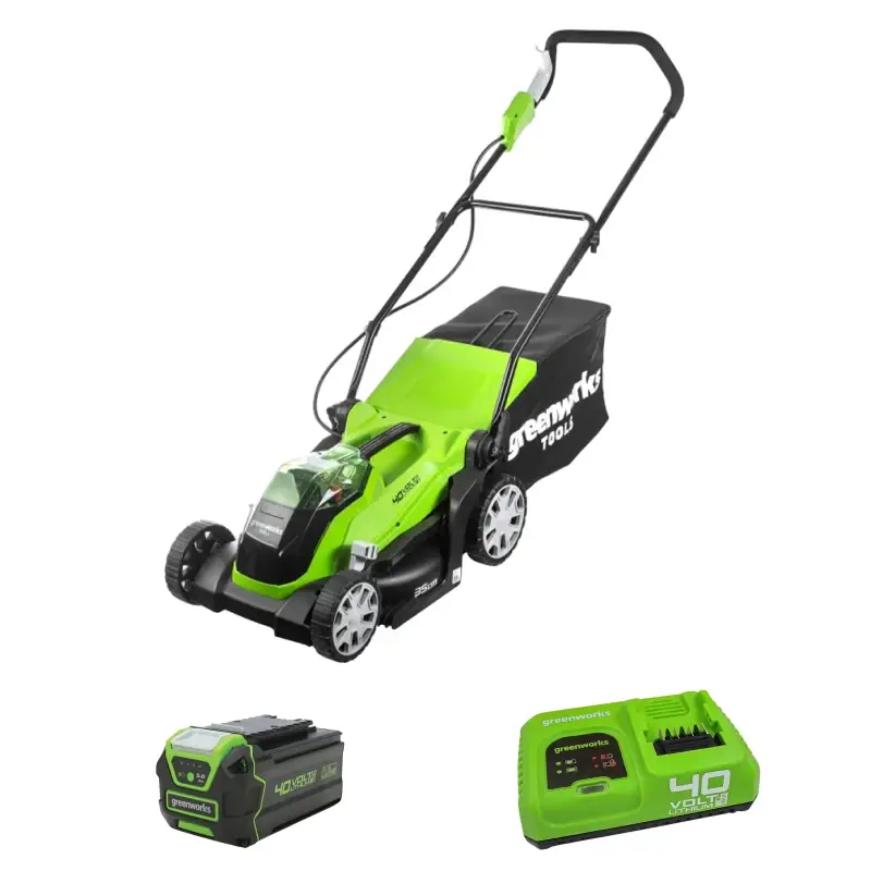 Аккумуляторная газонокосилка Greenworks G40LM35K5 (1 x 5 Ач, Быстрое ЗУ) 2501907U5F