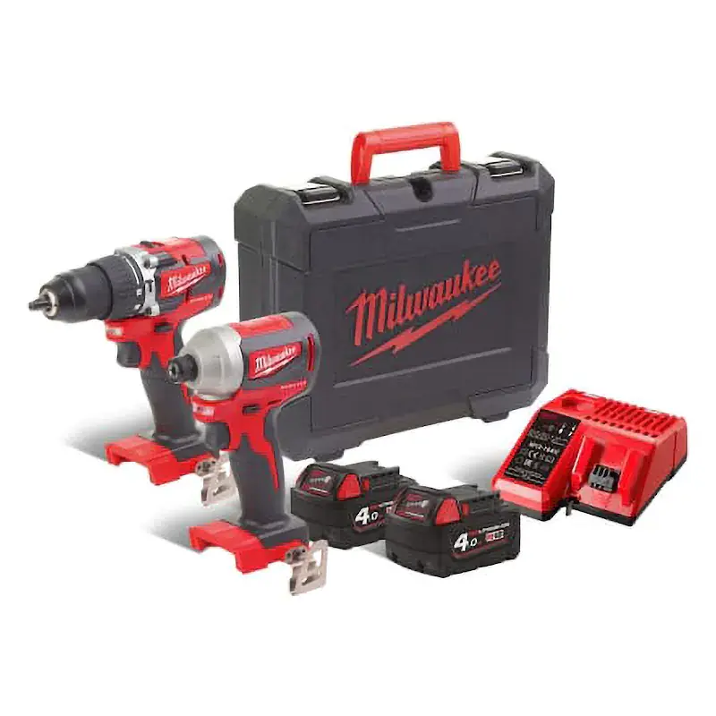 Milwaukee M18 CBLPP2A-402C набор инструментов шуруповерт и винтоверт (2 x 4 Ач, ЗУ) 4933464536