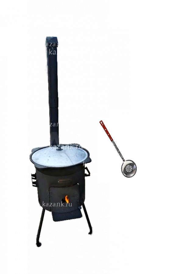 Казан 10л+печь с трубой+шумовка