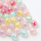 Бусина акриловая Круглая  Граненая ДВОЙНАЯ цвет МИКС цветов Разные размеры (МТ-1014205)