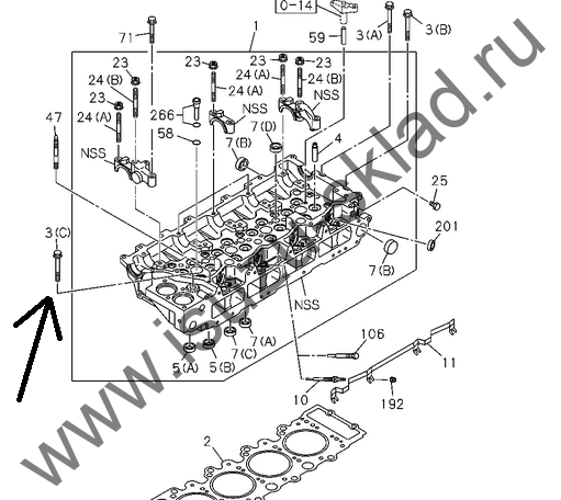 Болт гбц (4hg1/4hk1/6hk1 м10 х 43 мм) nqr71/75/90/npr75/fsr90/fvr34/Богдан