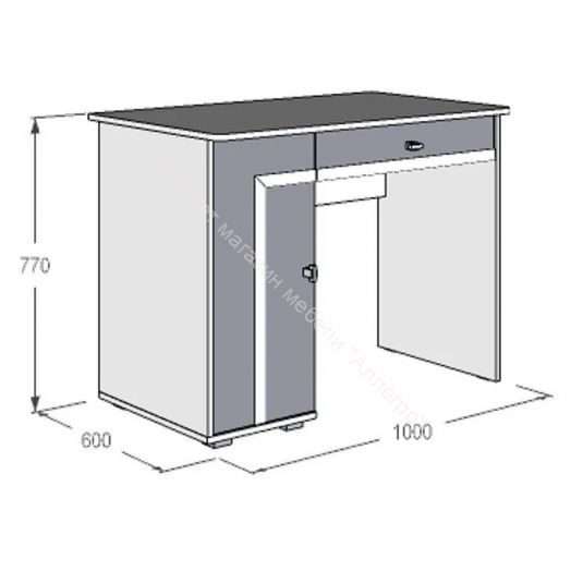 Стол письменный №2 Омега 16 с ящиком