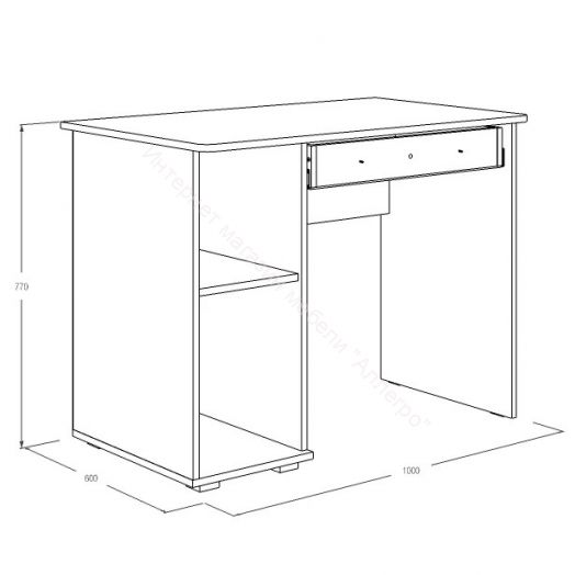 Стол письменный №2 Омега 16 с ящиком