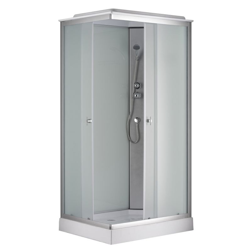 Душевая кабина Loranto 100х80 правосторонняя, поддон 13см, матовое стекло CS-5180-13R F