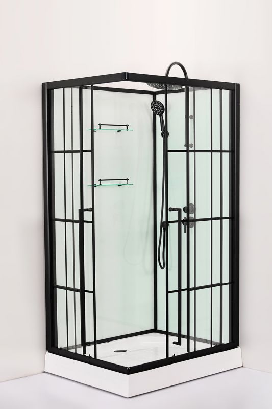 Душевая кабина Loranto 120х80 без крыши, правосторонняя, поддон 14 см CS-3008TM/W-120R