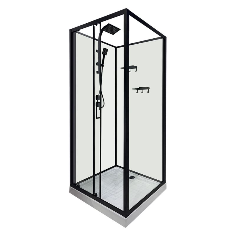 Душевая кабина Loranto 100х100 без крыши, левосторонняя, поддон 14 см CS-3010TM/W-100L