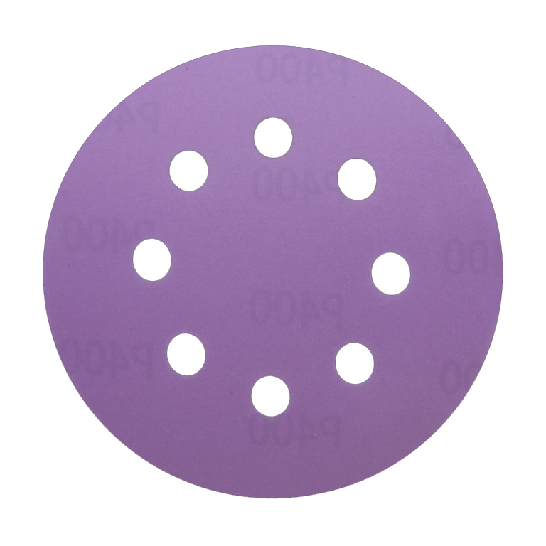 Hanko PP627 Purple Paper Шлифовальный диск, 8 отверстий, Р40, 125мм., в упаковке 50шт.